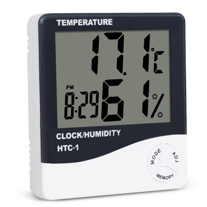 droog dikte tack Indoor Kamer Lcd Elektronische Temperatuur Vochtigheid Meter Digitale  Thermometer Hygrometer Weerstation Wekker HTC-1 – Grandado