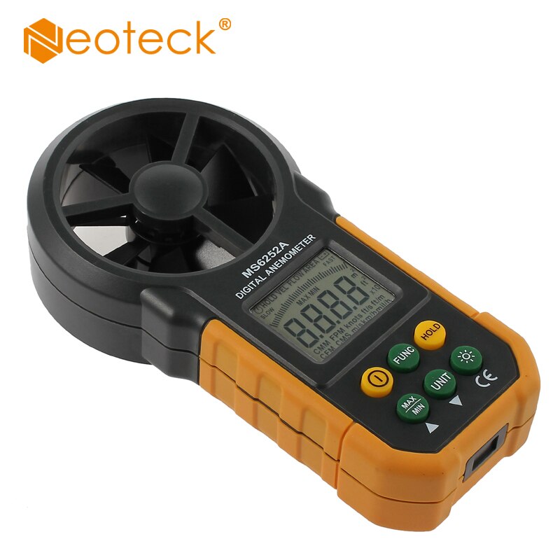 Neoteck Anemometer Digital Wind Speed Meter Tester with LCD Backlight Display 6252A Multifunction Digital Anemometer Tester