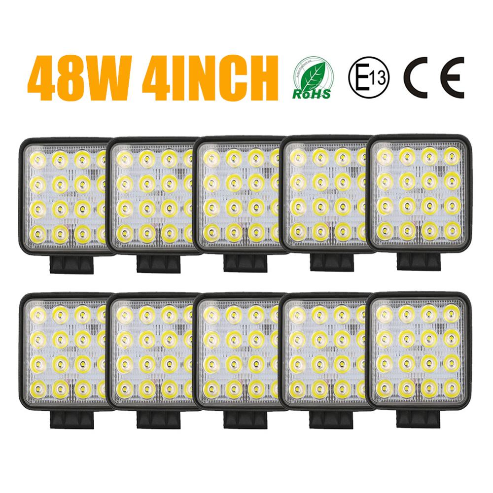4inch 48W Black Offroad Car 4WD Truck Tractor Boat Trailer 4x4 SUV ATV 24V 12V Spot/Flood LED Light Bar LED Work Light
