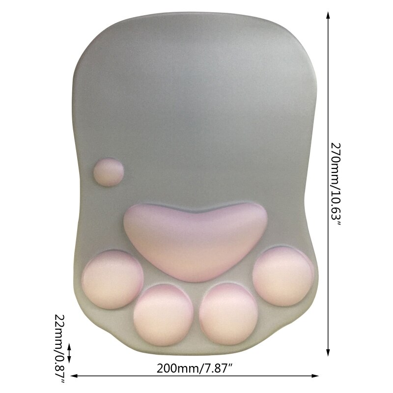 3D Mouse Pad Anime Silicone Cat Paw Mouse Pad Wrist Rest Support Memory Foam Mat L4MD