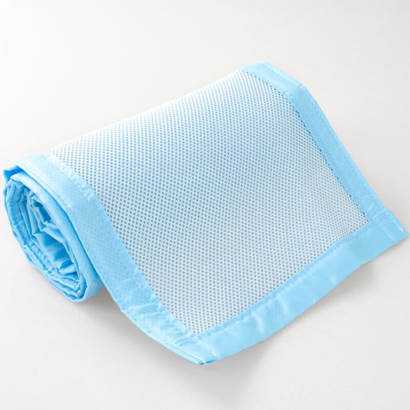 Baby Nursery Breathable Baby Bed Bumper One-piece Crib Around Cushion Cot Protector Pillows Newborns Room Decor Polyester Solid: Blue