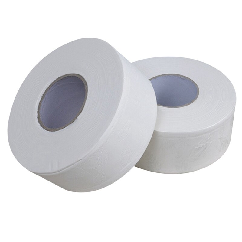 Rollo Jumbo grueso para baño, rollo de papel higiénico de 4 capas, blanco, 2 rollos, para el hogar: Default Title