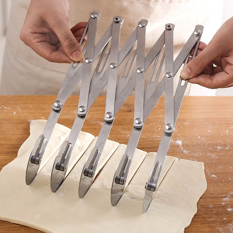 Cortador de 1/3/5/7 ruedas, divisor de masa, cuchillo lateral para Pasta, hoja de rodillo de acero inoxidable, pelador de masa para Pizza ajustable, herramienta de cocina