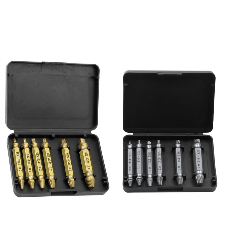 6pcs Damaged Screw Extractor Speed Out Drill Bits Tool Set Broken Bolt Remover Quick Stripped Screws