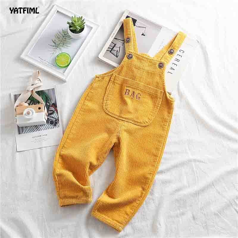 YATFIML Kinder Kinder Hosen 0-3Yrs Jungen Und Mädchen Overalls Cord Overalls Romper Infant Kleidung Outfits Hosen: yellow / 18m
