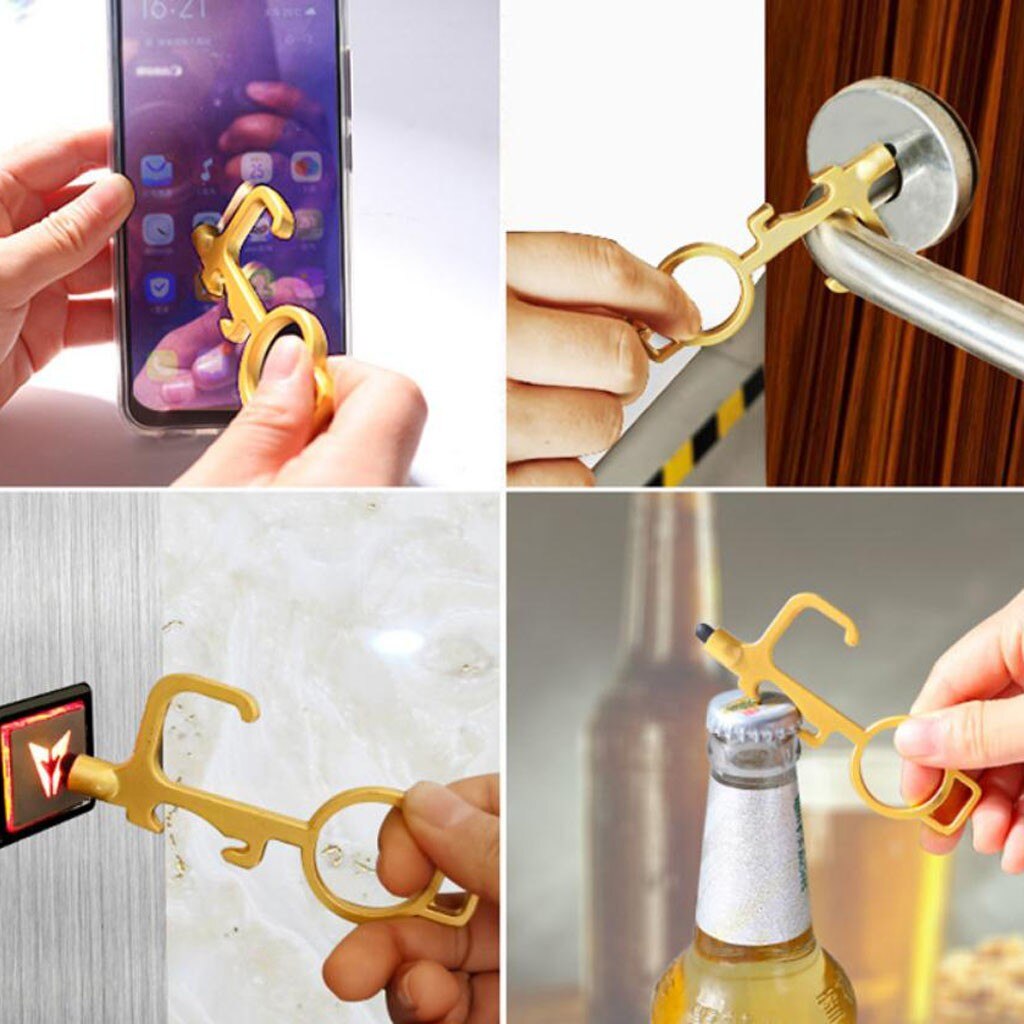 3PC No-Touch Door Opener Elevator Button Contactless Safety Door Opener Door Handle Key Grip Safety Protection Isolation