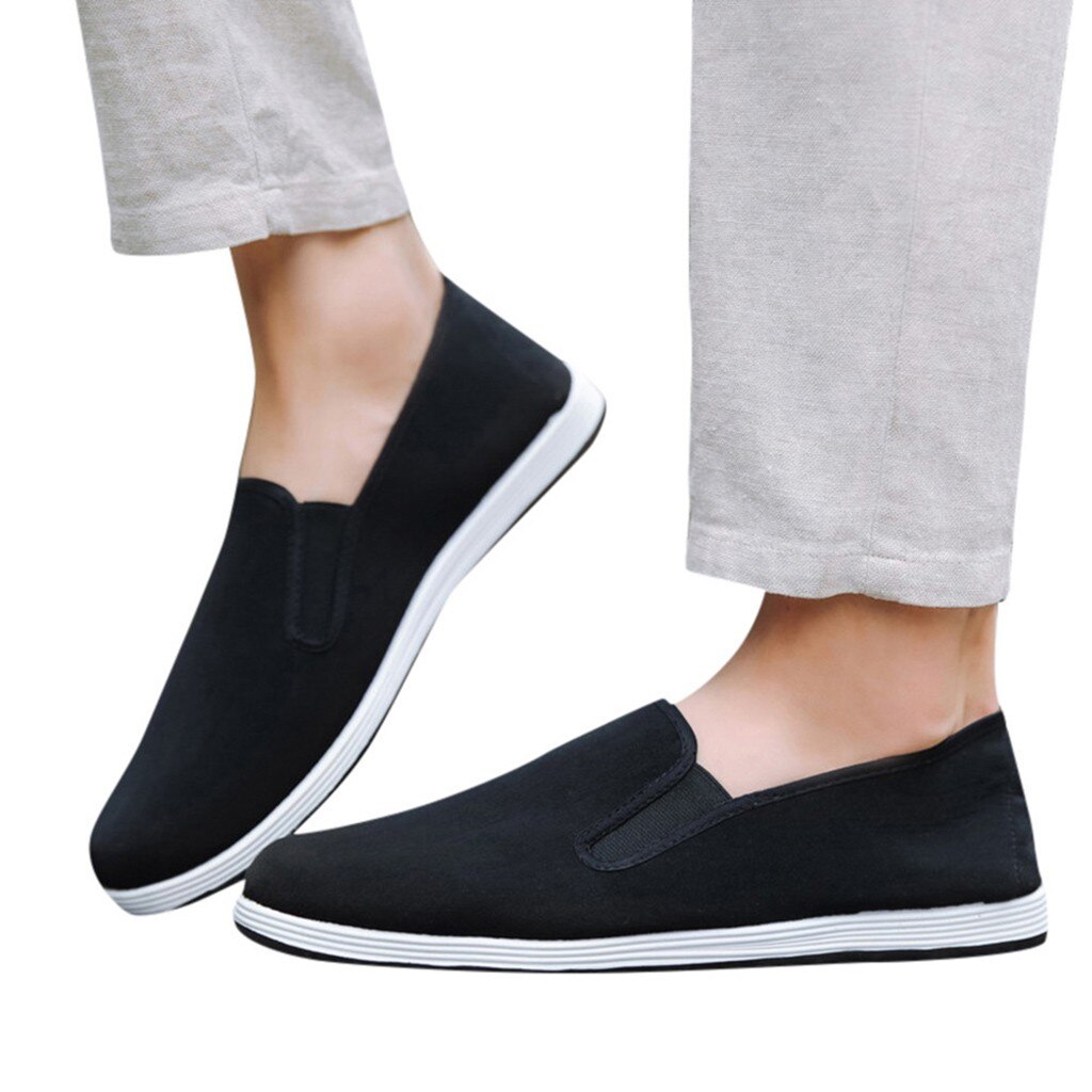 Mannen Jongens Casual Sneakers Outdoor Sport Wandelschoenen Ademend Effen Kleur Canvas Slip-On Schoenen Lichtgewicht Sneakers #3