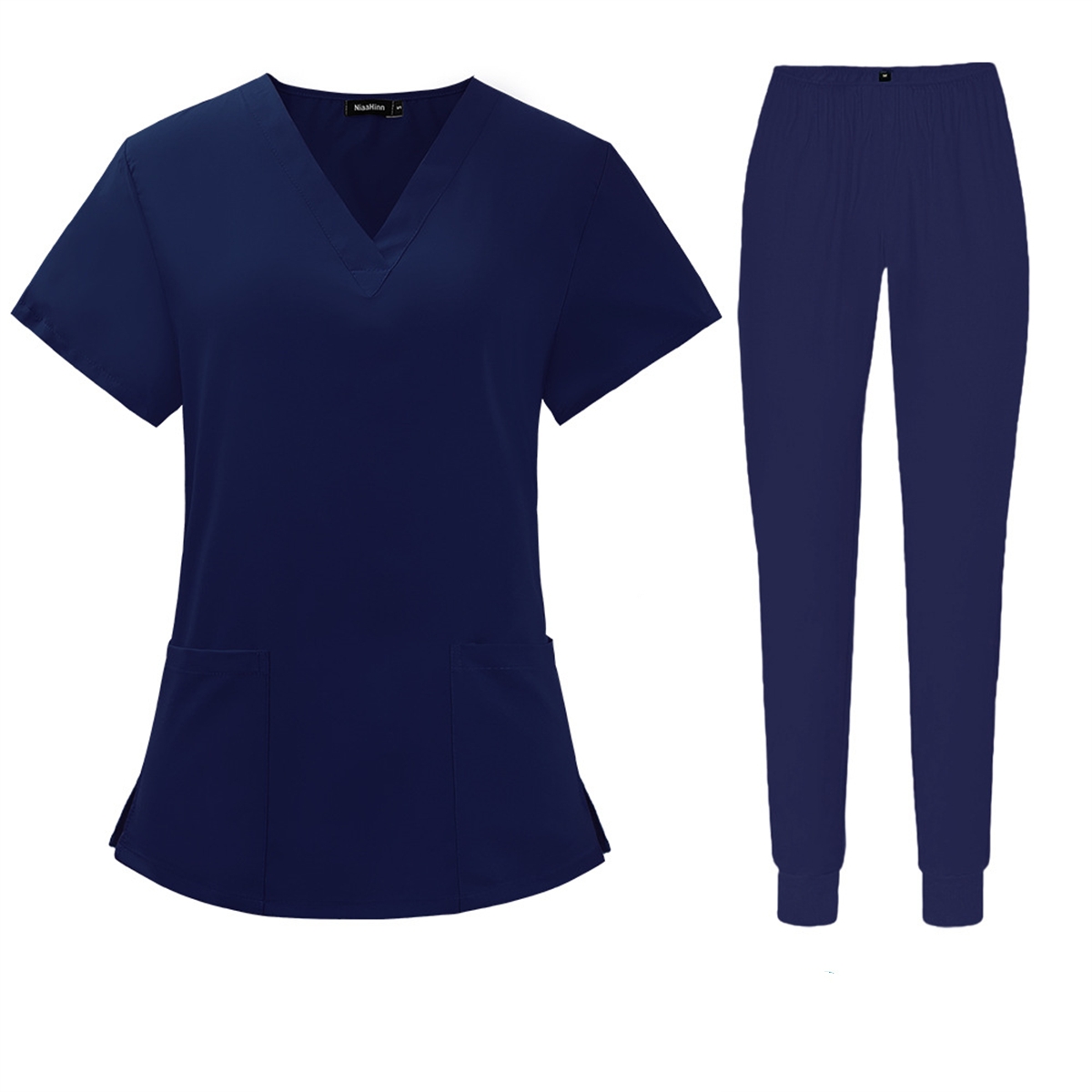 Kurzarm V-ausschnitt Anzug Frauen Solide Sommer Neue In Arbeit Kleidung Arzt Krankenschwester Pet Krankenhaus SPA Peeling Set Weibliche Medizinische Uniformen