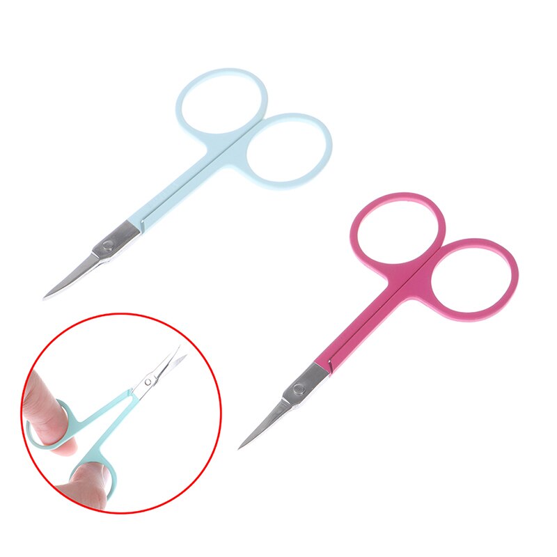 Miniherramienta portátil de acero inoxidable para uñas, tijeras pequeñas para cejas, nariz, pestañas, cutículas, herramienta de maquillaje para pedicura, 1 ud.