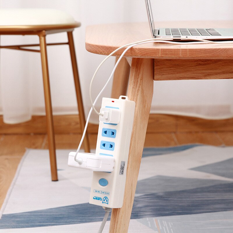 Self-Adhesive Desktop Socket Fixer Cable Organizer Seamless Punch-free Plug Sticker Holder Wall Fixer Power Strip Holders