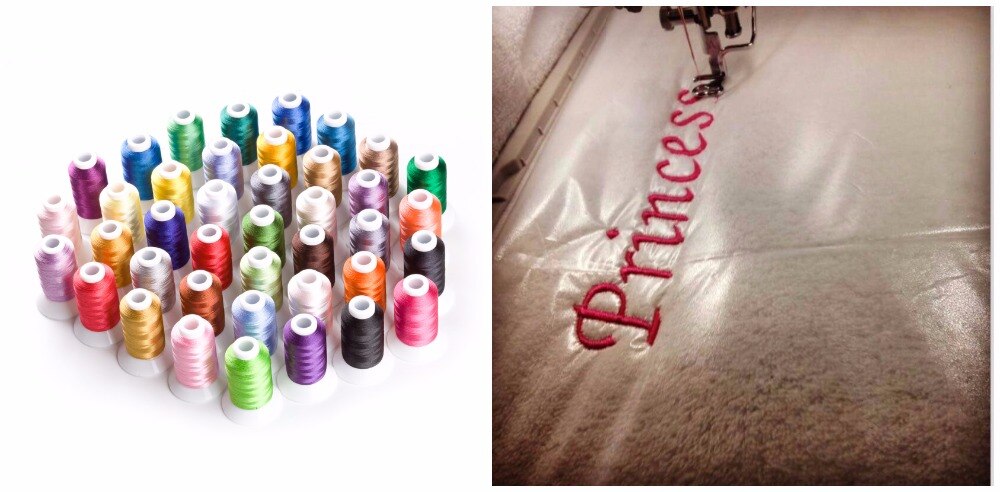 Simthread Collocation For Polyester Thread 40 Colors 550 Yards With Water Soluble Backing Together You Save $5