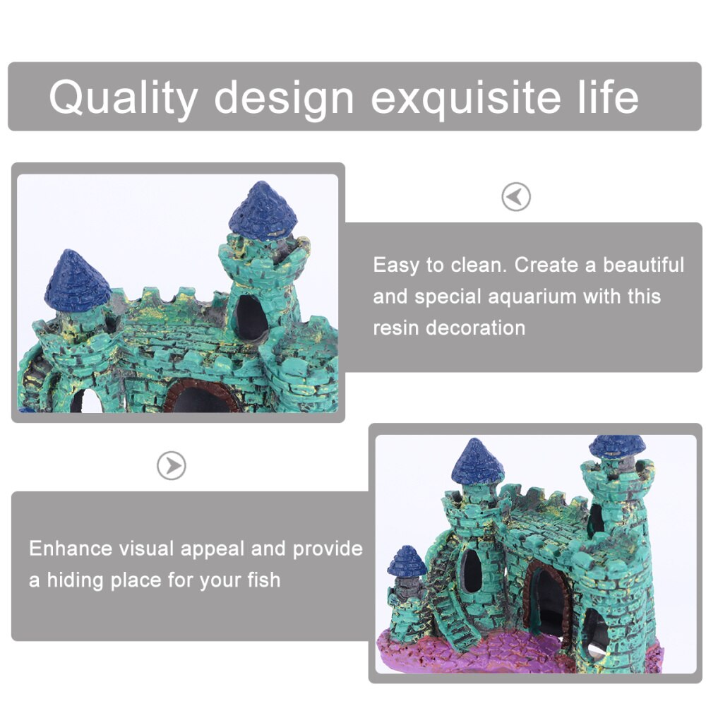 Aquarium landschapsversieringen kasteelvilla aquariumdecoratie (groen)