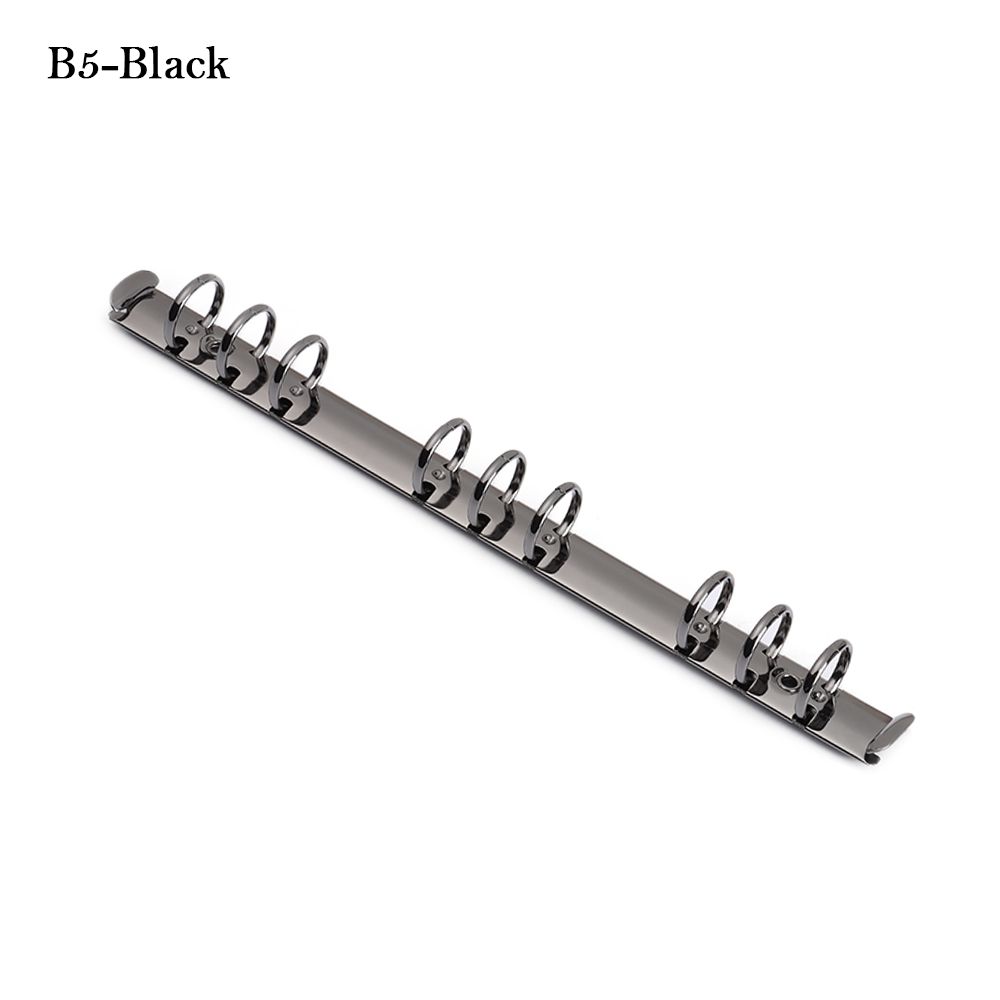 A4/B5/A5/A6/A7 Metal Loose-leaf Binding Clips Sliver Spiral Binder File Folder DIY Album Diary Scrapbook Notebook Ring Binder: B5-Black