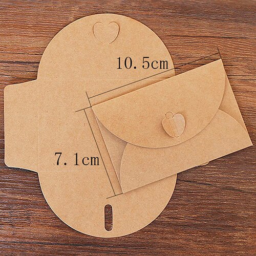 10pcs Heart Kraft Paper Envelopes Vintage Craft Paper Envelopes Stationery Set Postcard Photo Packaging: Default Title