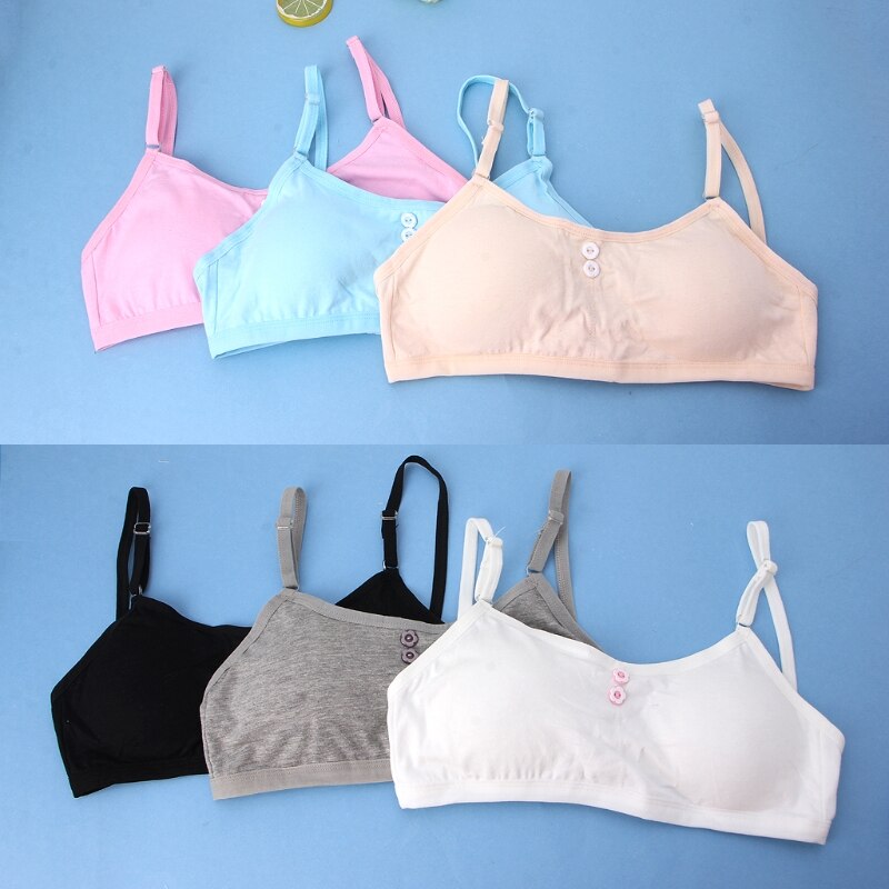 Ropa interior de algodón suave y sólido para chicas jóvenes, ropa interior transpirable para chico y adolescentes