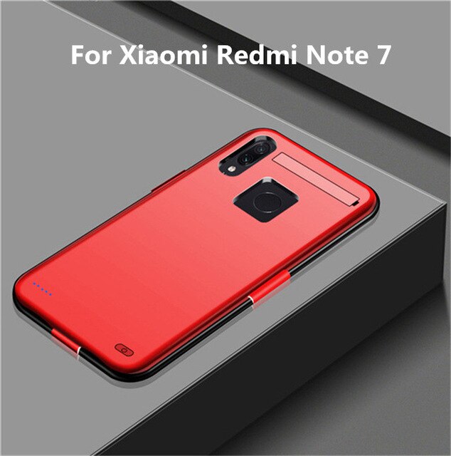 6800mAh PowerBank Battery Charging Cover For Xiaomi Redmi Note 7 Pro Portable Battery Charger Case For Redmi Note 7 Battery Case: Red  for Note 7