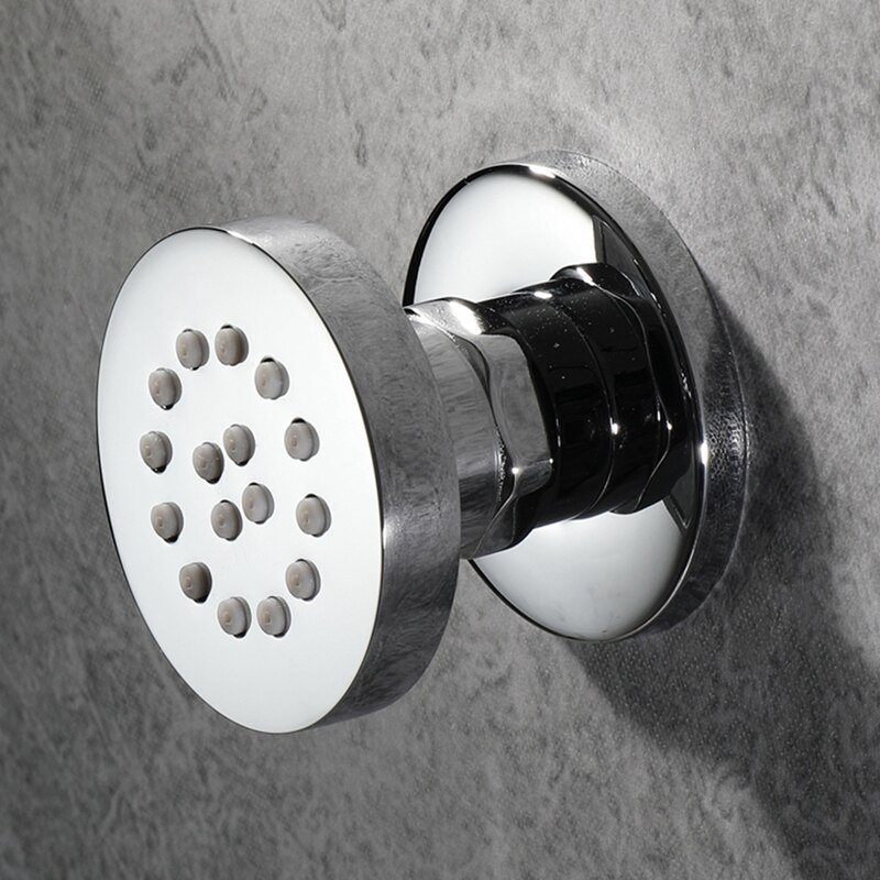 Round Shower Body Jet Sparyer Massage Spa Rain Showerhead Side Wall Mount Shower Head Sprayer, Chrome, 4PCS