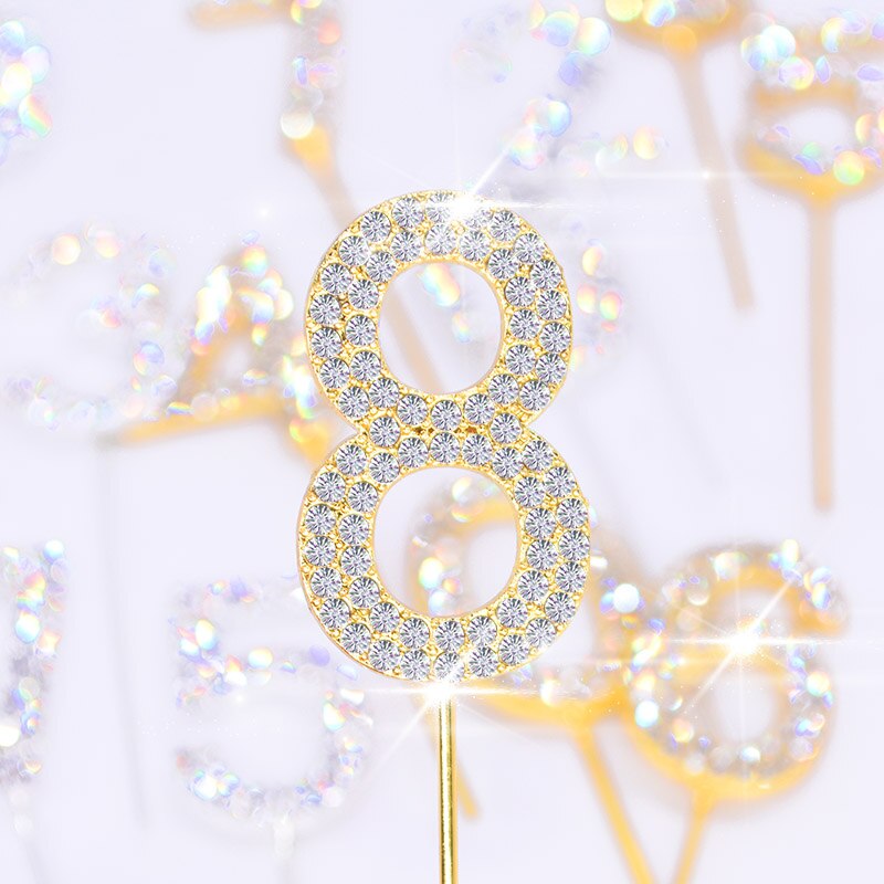 Digitale Kuchen Topper 0-9 Strass Anzahl Geburtstag Jahrestag Partei Kuchen Dekoration Werkzeug Backen Karte Hochzeit Dekoration