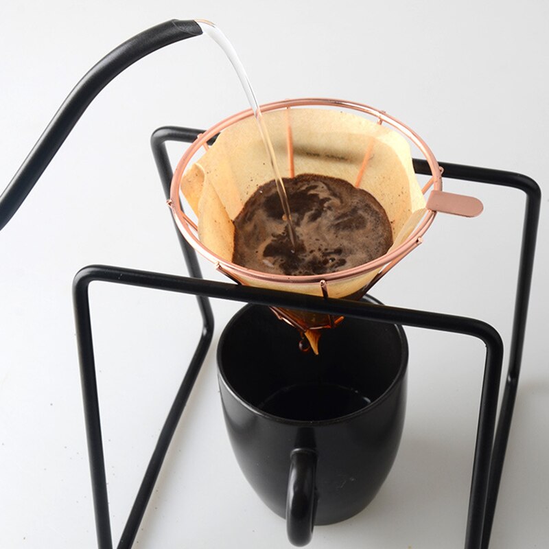 1-2 Cups Permanent Coffee Filter Dripper Engine Style Coffee Drip Filter Cup Pour Over Coffee Maker Stainless Steel