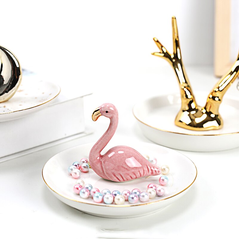 Nytår 1 stykke keramisk europæisk ring smykker fad perle fad ring opbevaringsplade pakke boligindretning bryllupsfødselsdag