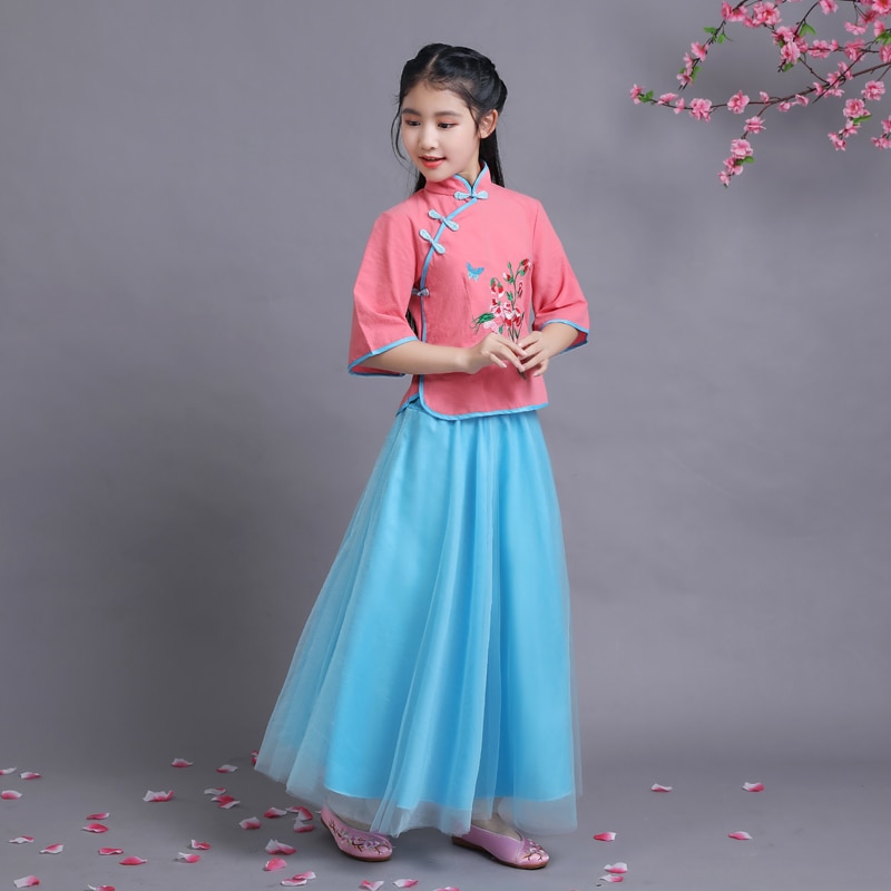 Mode Hanfu Jurk Chinese Dans Kostuums Meisjes Guzheng Dans Kostuums Tang-dynastie Vintage Fee Prinses Jurk voor Coaplsy