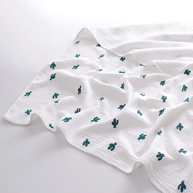 Manta de algodón puro, Toalla de baño para bebé, de cuatro capas gasa, suave manta transpirable para niños, manta fresca para el verano 105x105cm: 06