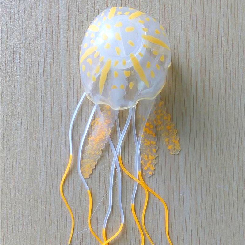 Gloeiende Effect Kunstmatige Kwallen Aquarium Aquarium Decoratie Mini Submarine Ornament 1Pcs: Orange