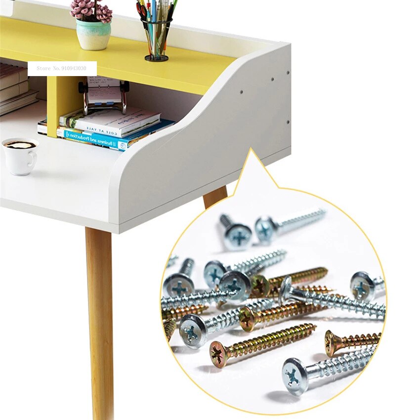 B2658 120cm Economic And Wood Simple Office Desk Double Layer Student Writing Laptop Desk Bedroom Modern Computer Desk