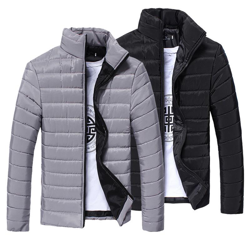 Zacoo heren winter dons gewatteerde katoenen jas staande kraag rits bovenkleding jas warme blouse