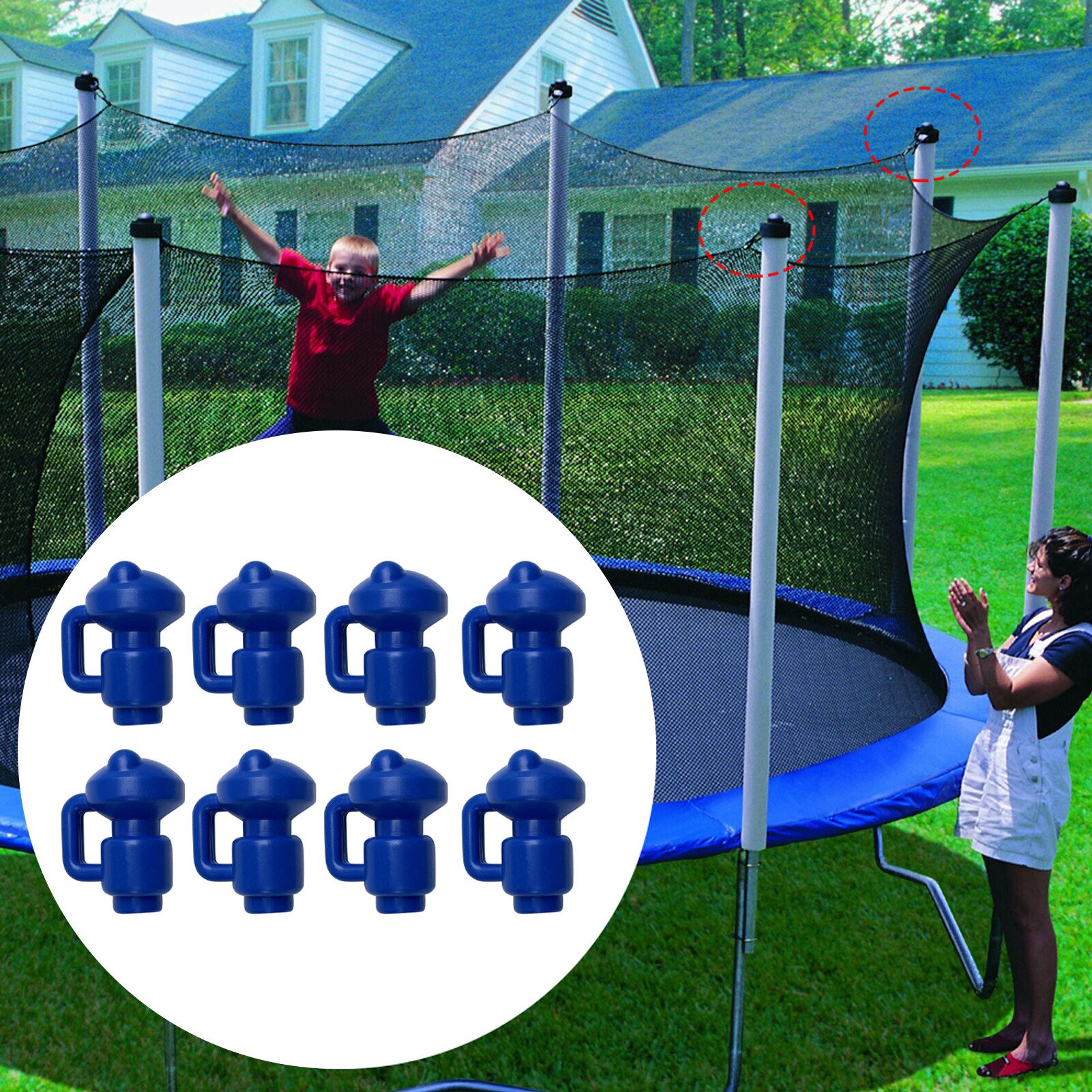 Thickened Cover Easy Install Trampoline Pole Caps G Shaped Accessories Top Net Fixing Jumping Bed PP Hook Enclosure Steel Pipe