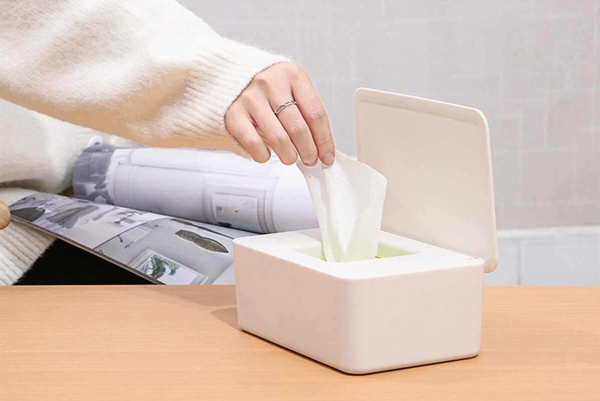 Tissue Doos Natte Doekjes Dispenser Houder Droog Nat Tissue Paper Case Box Doekjes Servet Opbergdoos Houder Container Met Deksel stofdicht