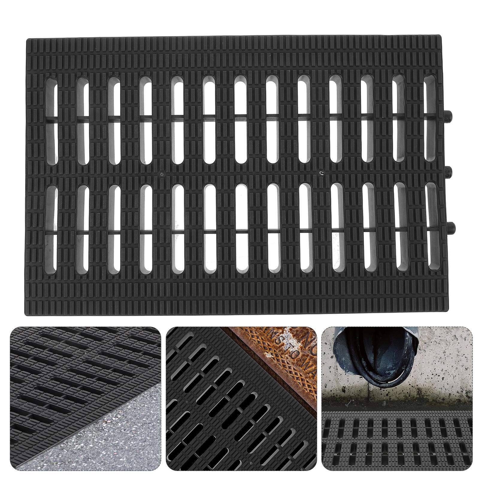 Shaped Gutter Cover Channel Drain with Grate Reasonable Rectangular Sewer Plate Sewer Drain Grate Grey Plastic