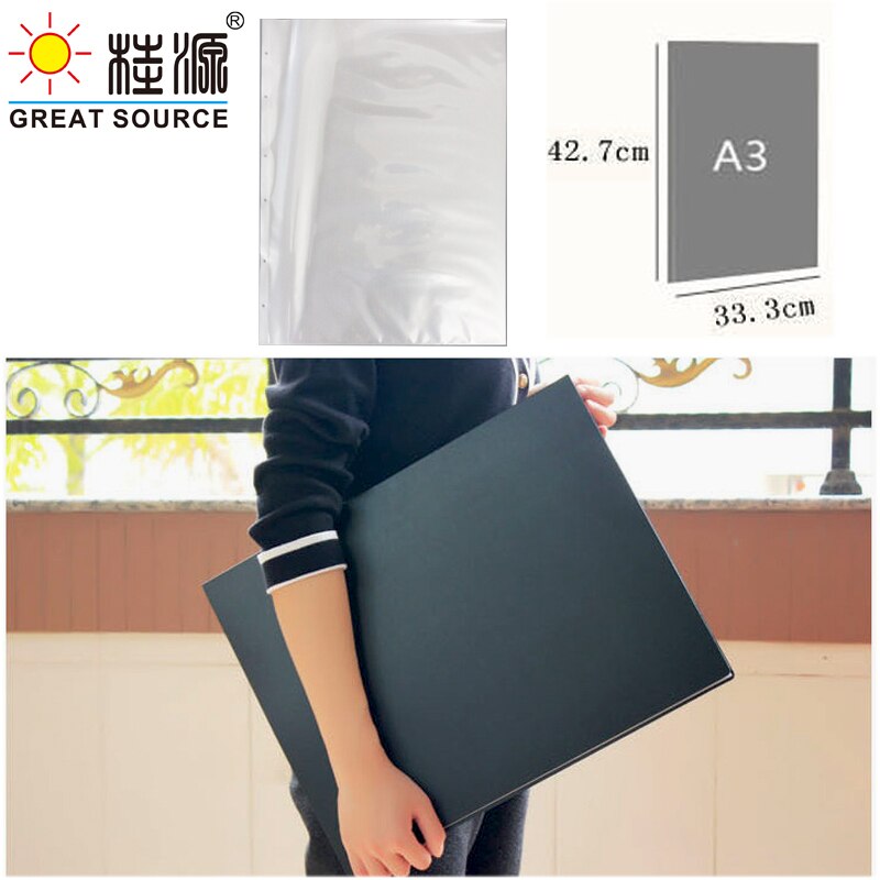 A3 Display Book dossier classeur dessin image présentation dossier feuilles mobiles 8K dossier (sans Pock)335*425mm(13.19 "* 16.75")