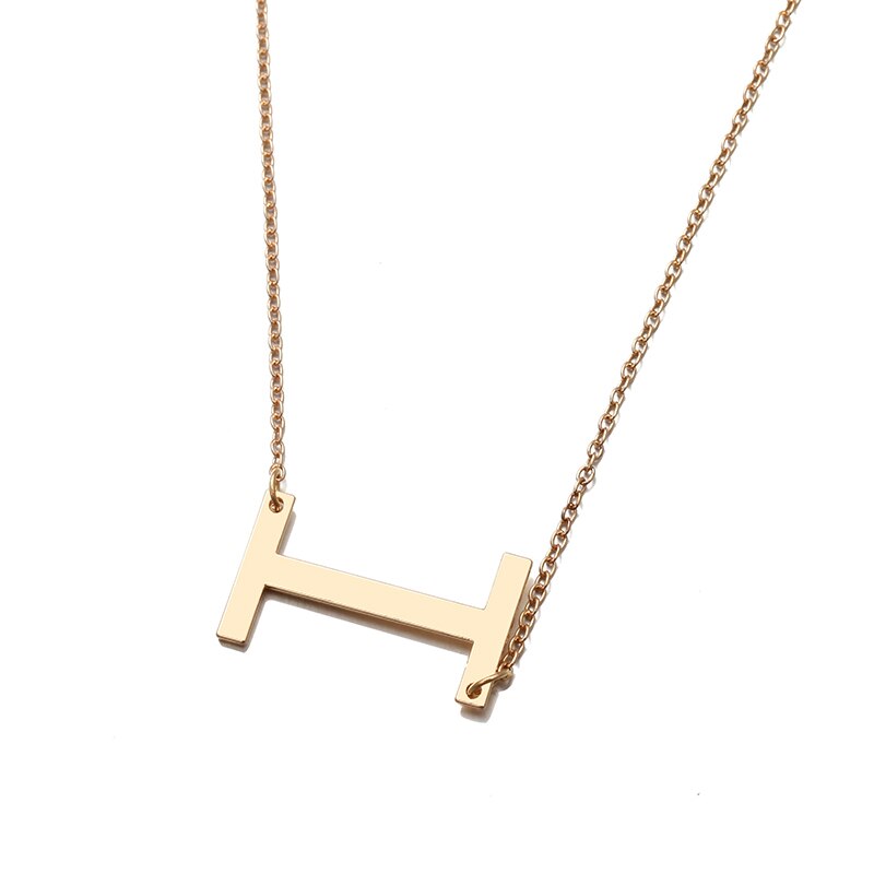 Abdoabdo 26 Letter Necklace Choker Gold Pendant Necklace Initial Necklaces Women Modern Accessories Collar Personality: I