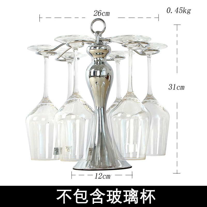 Pile créative en fer Art cubique | Pied haut, cadre en verre rouge, cuisine maison, Bar vin armoire à vin: Silver cup holder 03