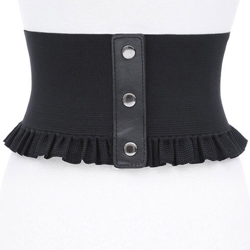 Ceinture Corset large pour femmes, élastique, taille haute, pour robe manteau, rouge