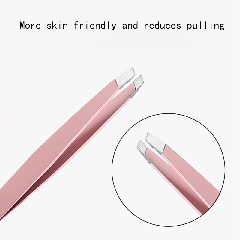 Eyebrow Tweezers Stainless Steel Slant Tip Hair Removal high-precision stainless steel eyebrow tweezers for facial hair Makeup T