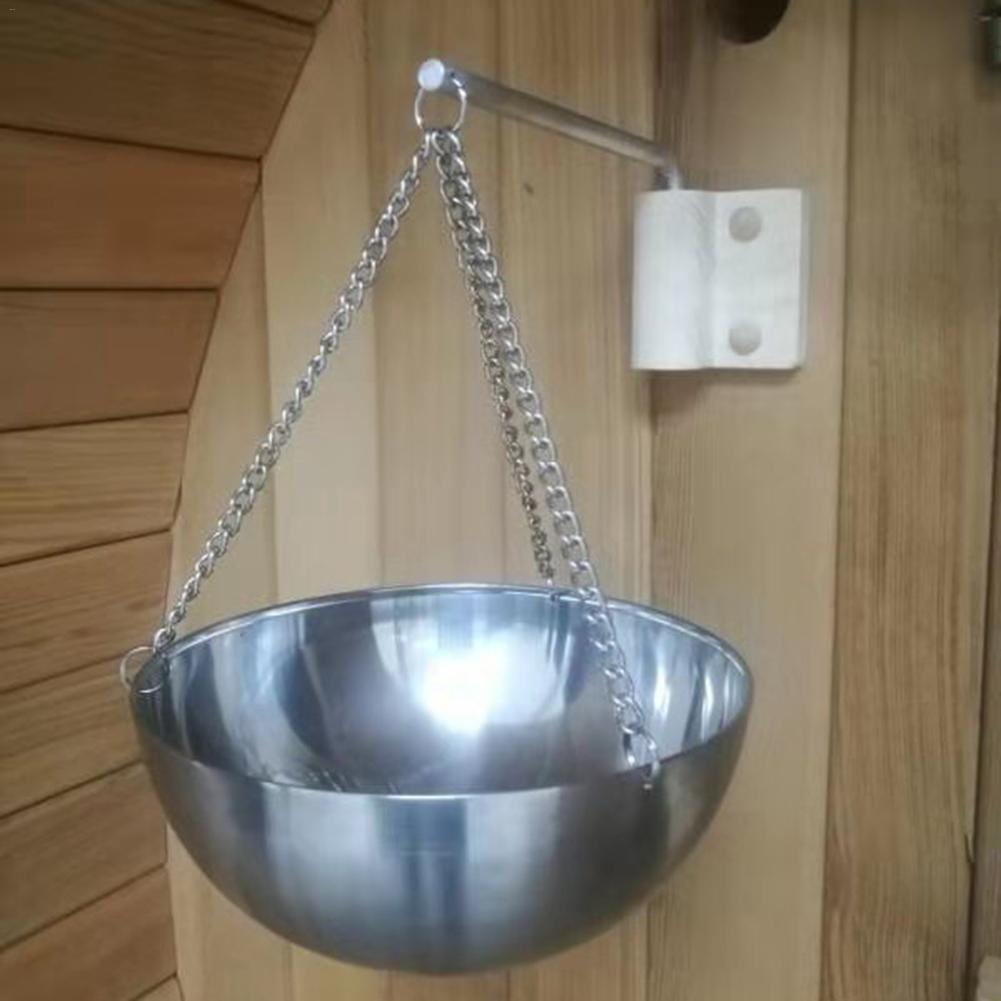 Sauna aromaterapi oliekop rustfrit stål æterisk olie holder skål til sauna og spa tilbehør firkantet runde 120ml 200ml