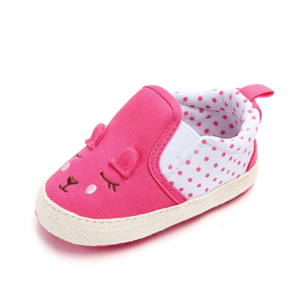 Baby Meisjes Schoenen Voor Pasgeboren Dier Patroon Met Dot Baby Schoenen Lente Herfst Anti-Slip Peuter Leuke Babyschoenen 0-18 Maanden: Rosered / 13cm (5.12 in)
