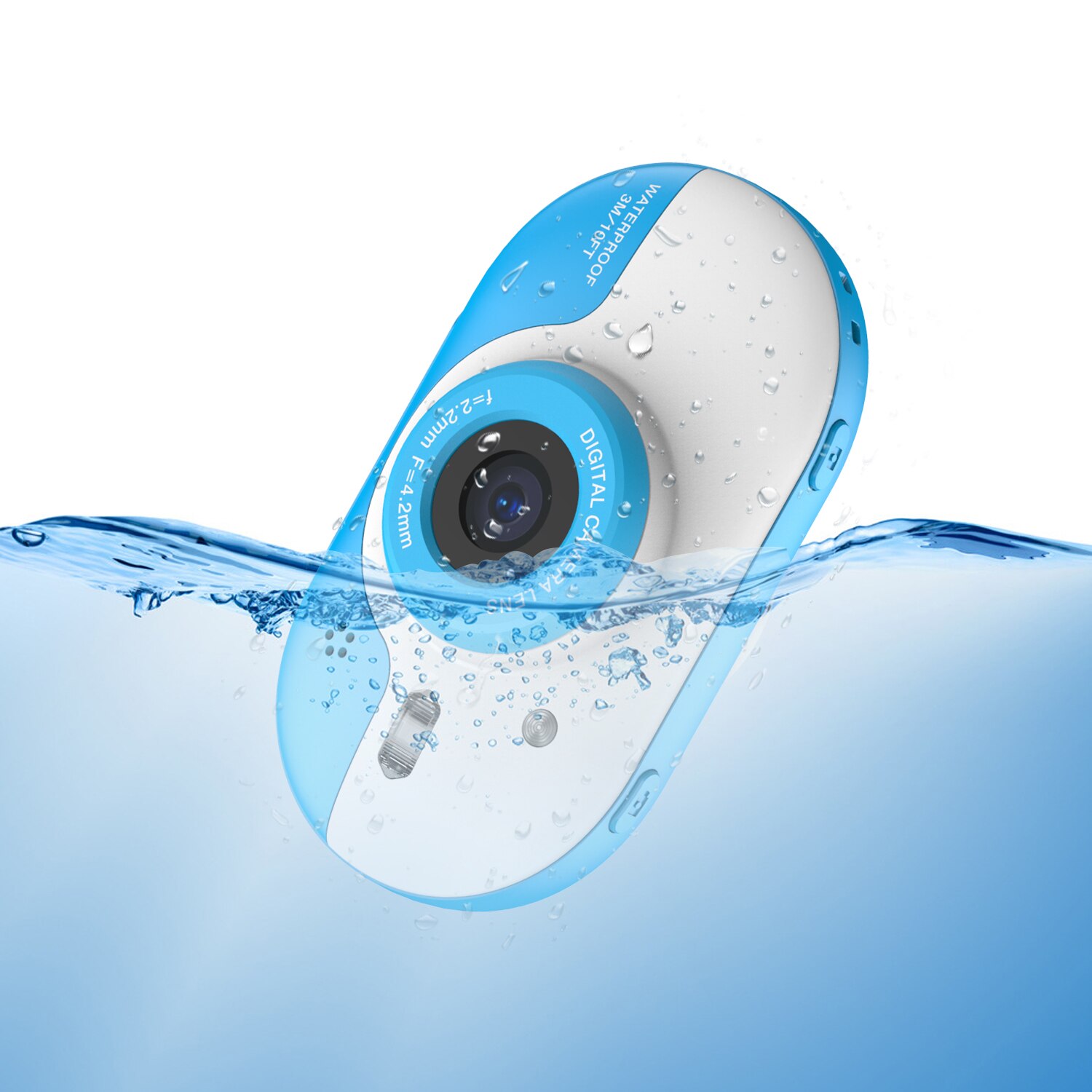 8MP Children Digital Camera Kids Waterproof Camera with Front and Rear Dual Cameras 2.4 Inch IPS HD Display Screen