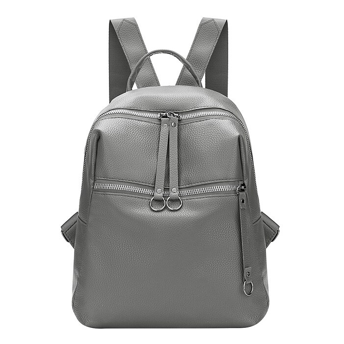 Women Backpacks Soft PU Leather Backpack Shoulder Daypack Female Rucksack Mochilas Mujer Casual School Bag for Girls: Gray