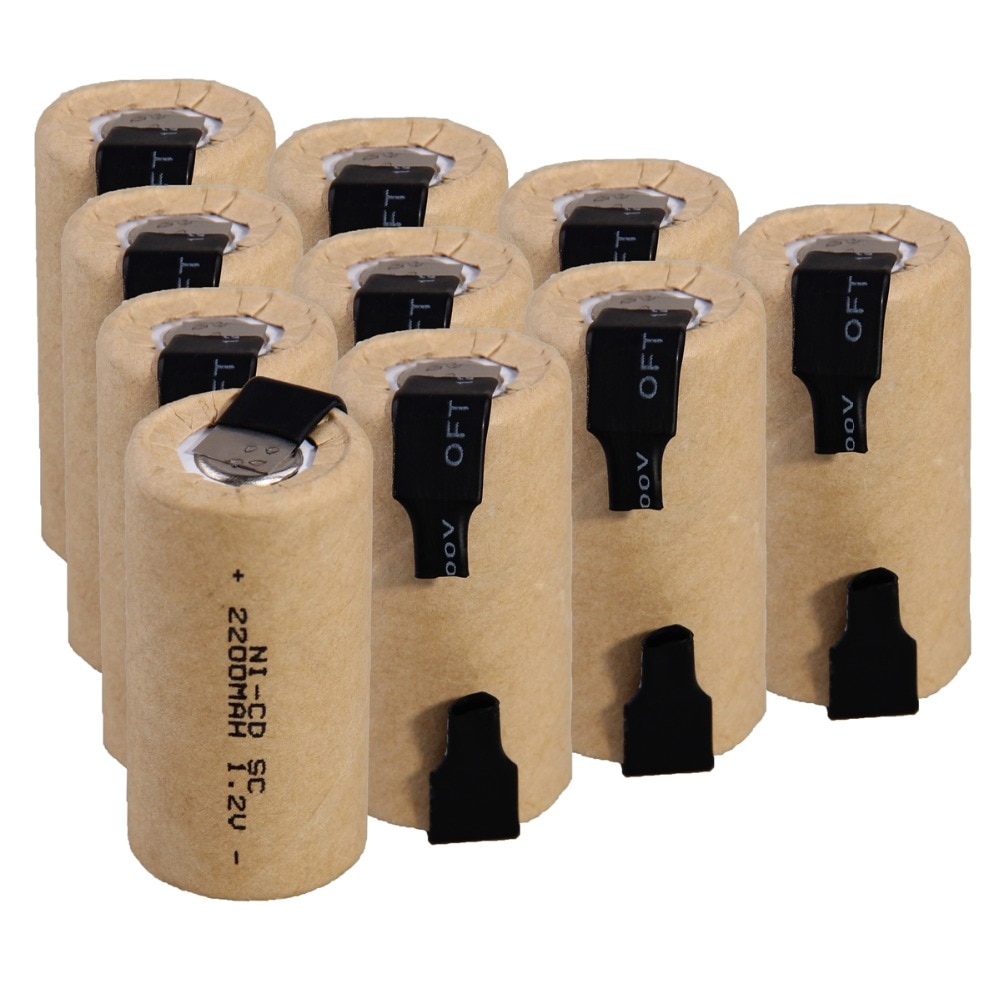 10 pièces SC 2200 mah 1.2 v batterie piles rechargeables NICD batterie pour la lumière de secours équipement de jouet électrique outils électriques