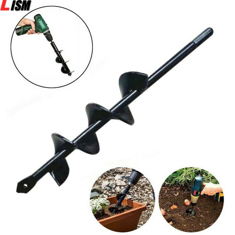 Garden Drill Bit Tool Flower Planter Bulb Shaft Twist Drill Auger Yard Gardening Planting Hole Digger Tool Planter