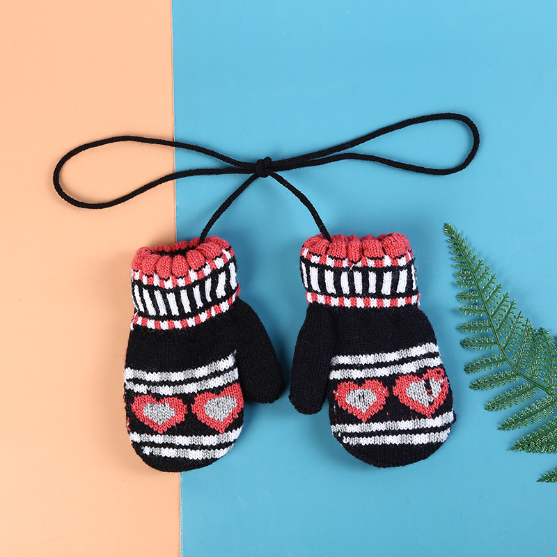 Inverno grosso quente luvas de natal para crianças crianças luvas de lã de malha corda da criança 5-10y meninos da menina das crianças: C