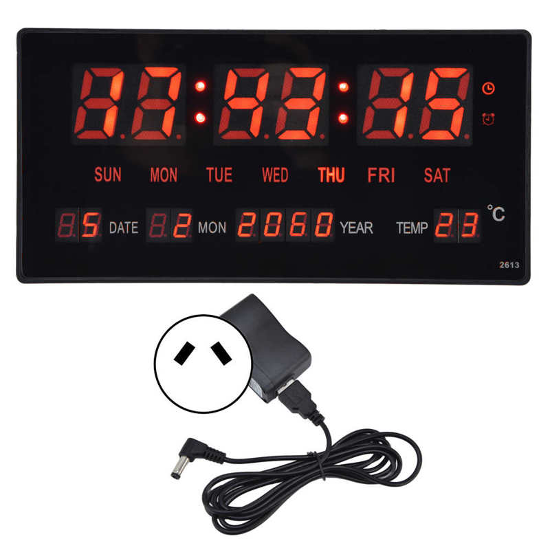 Digital Wall Calendar LED Digital Wall Clock Luminous Mute for Office for Bed Room: Style1