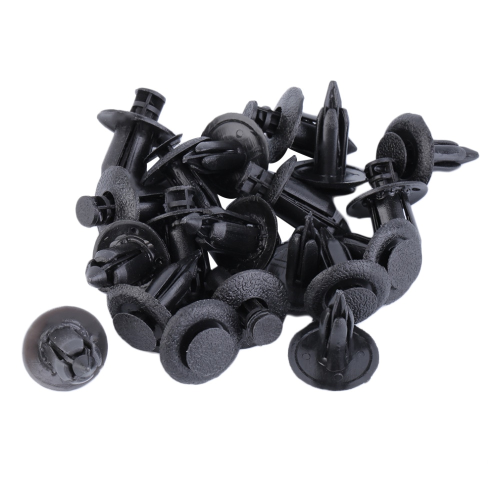 20 Stks/set (10Pcs 6Mm + 10 Stuks 8Mm) auto Motorfiets Kuip Clips Klinknagels Fit Voor 6Mm 8Mm Gat Fastener Panel Zwart