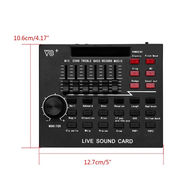 H052 Smart Noise cancelling scheda Audio esterna USB Mic cellulare ingresso Computer Mixer scheda Audio 12 tipi di tono reverbero