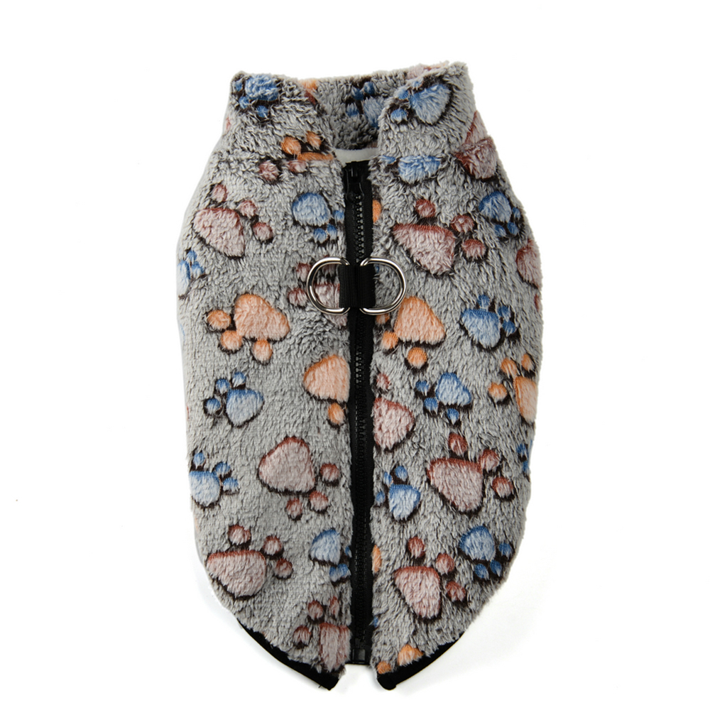 Fleece hondenkleding Winter warm puppyjack voor kleine honden Katten Truijas met ritssluiting D-ring Leuke print Chihuahua huisdieroutfits: XL / YELLOW
