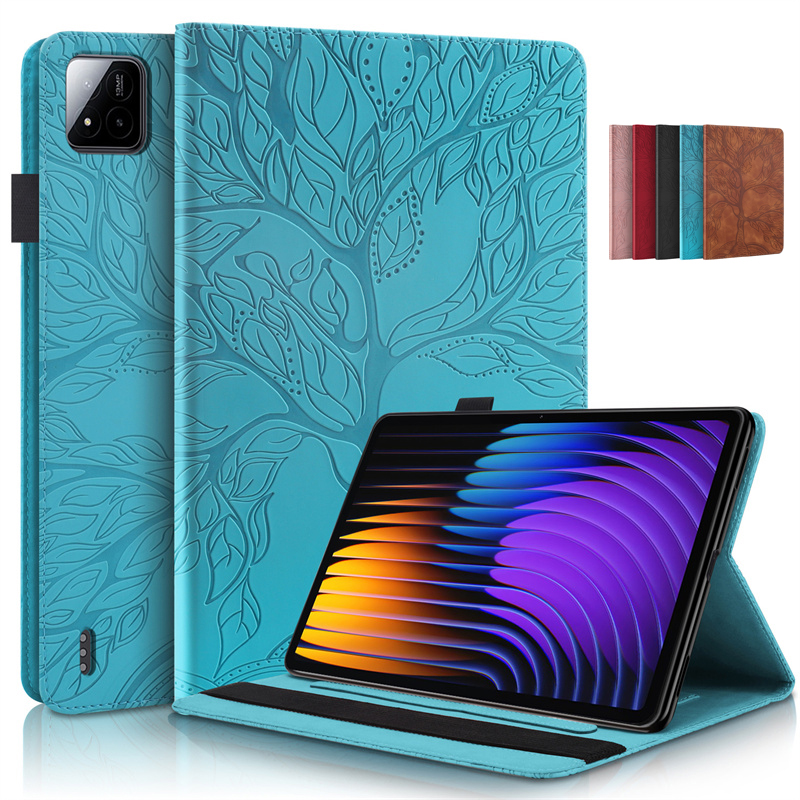 Tablette Funda pour Xiaomi Pad 7 Pro étui 11.2 "en relief arbre Flip portefeuille support étui pour Xiaomi Pad 7 Mi Pad 7 Pro tablette couverture Coque