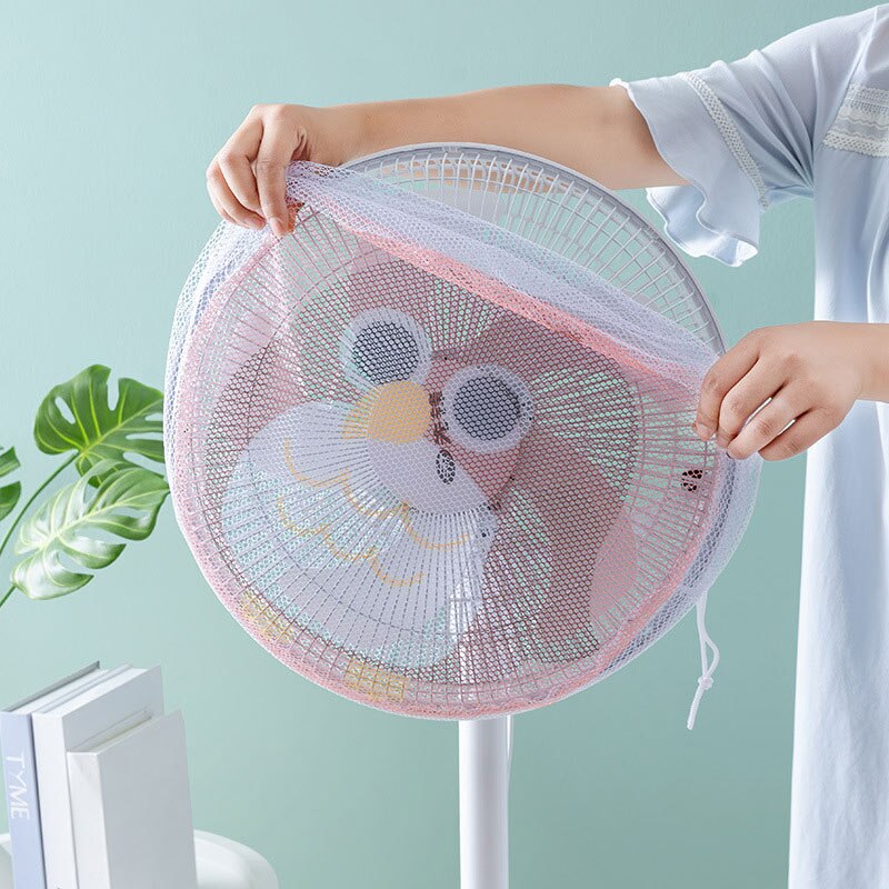 Cubierta de ventilador de dibujos animados, cubierta de seguridad de ventilador eléctrico, protección antipinzas para niños, cubierta de red, ventilador de suelo, todo incluido